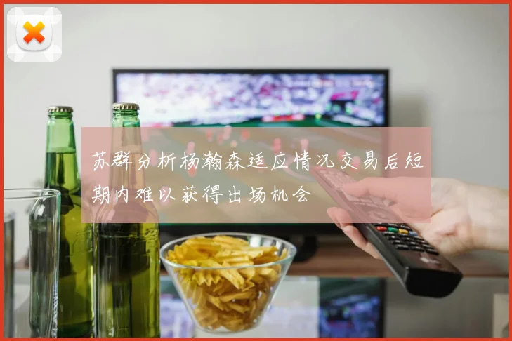 苏群分析杨瀚森适应情况交易后短期内难以获得出场机会